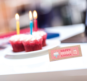 Happy birthday colour label
